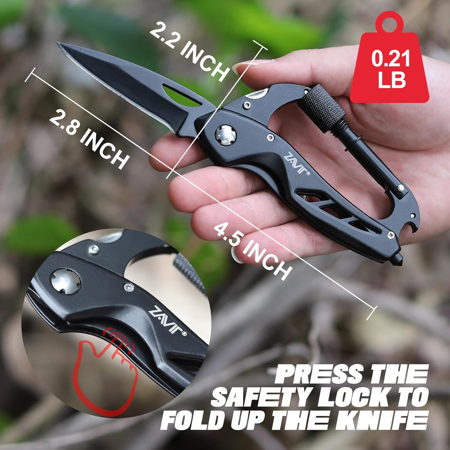 Gifts for Men, Multitool Carabiner with Pocket Knife Men Valentines Day, Mens St