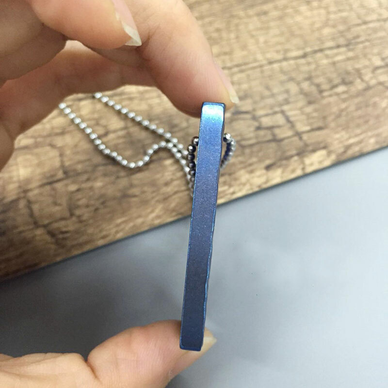 Pure Titanium EDC Necklace Man Necklace Pendant Dog Tag Key chain Decorate Tool