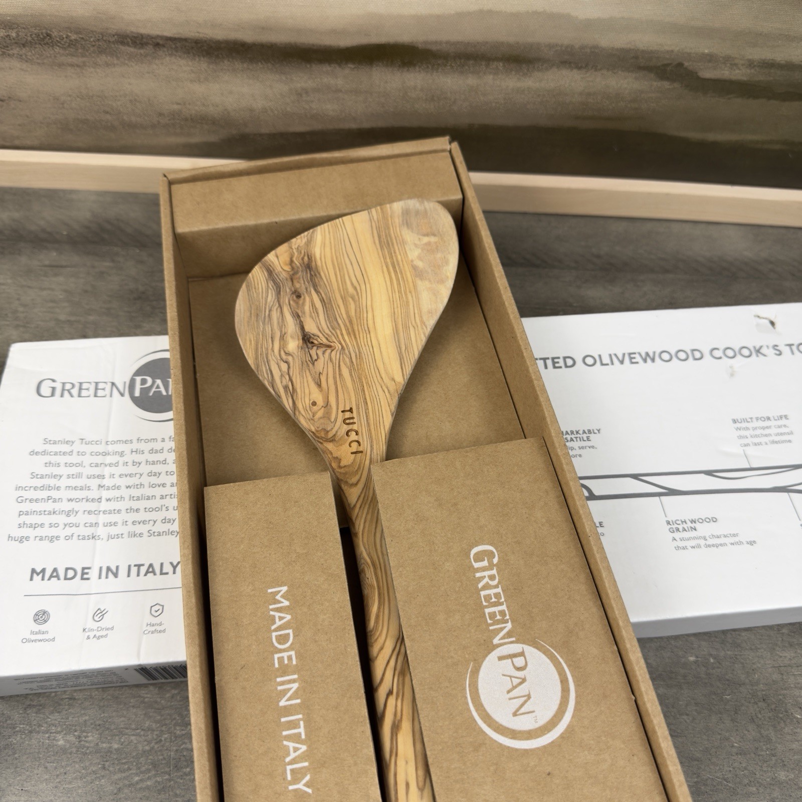 Williams Sonoma GreenPan Stanley Tucci Olivewood Universal Multitool Read OB
