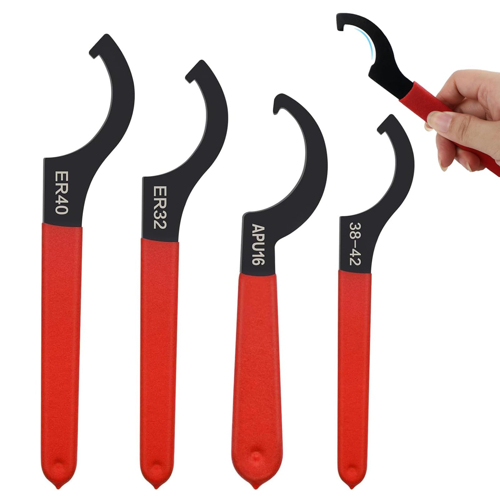 Threaded Wrench, 4 Piece Hook Spanner Tool, C Shaped Wrench…