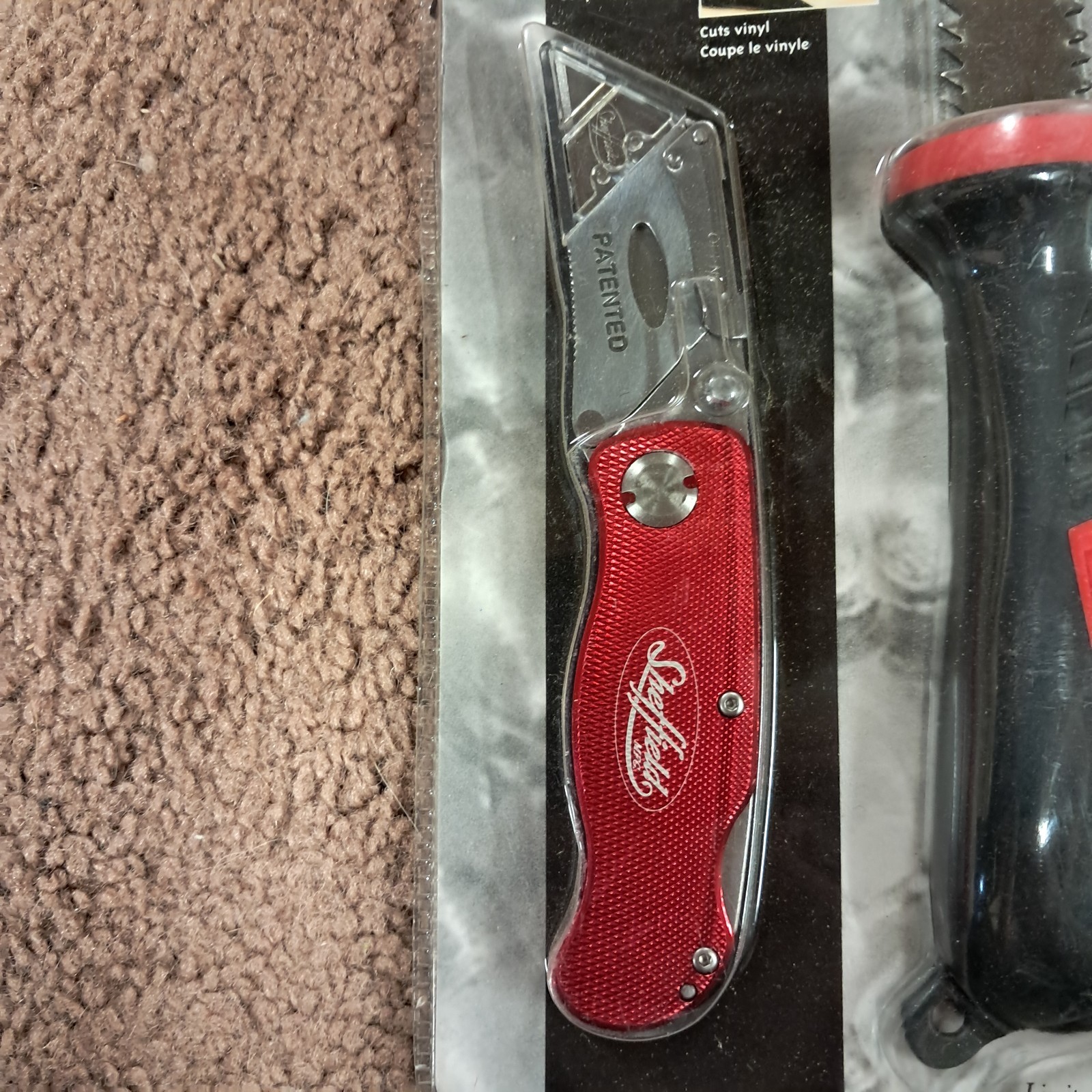 Sheffield Cutting Tool Set 6 inch Wallboard Saw Folding Lock Knife & Sheath