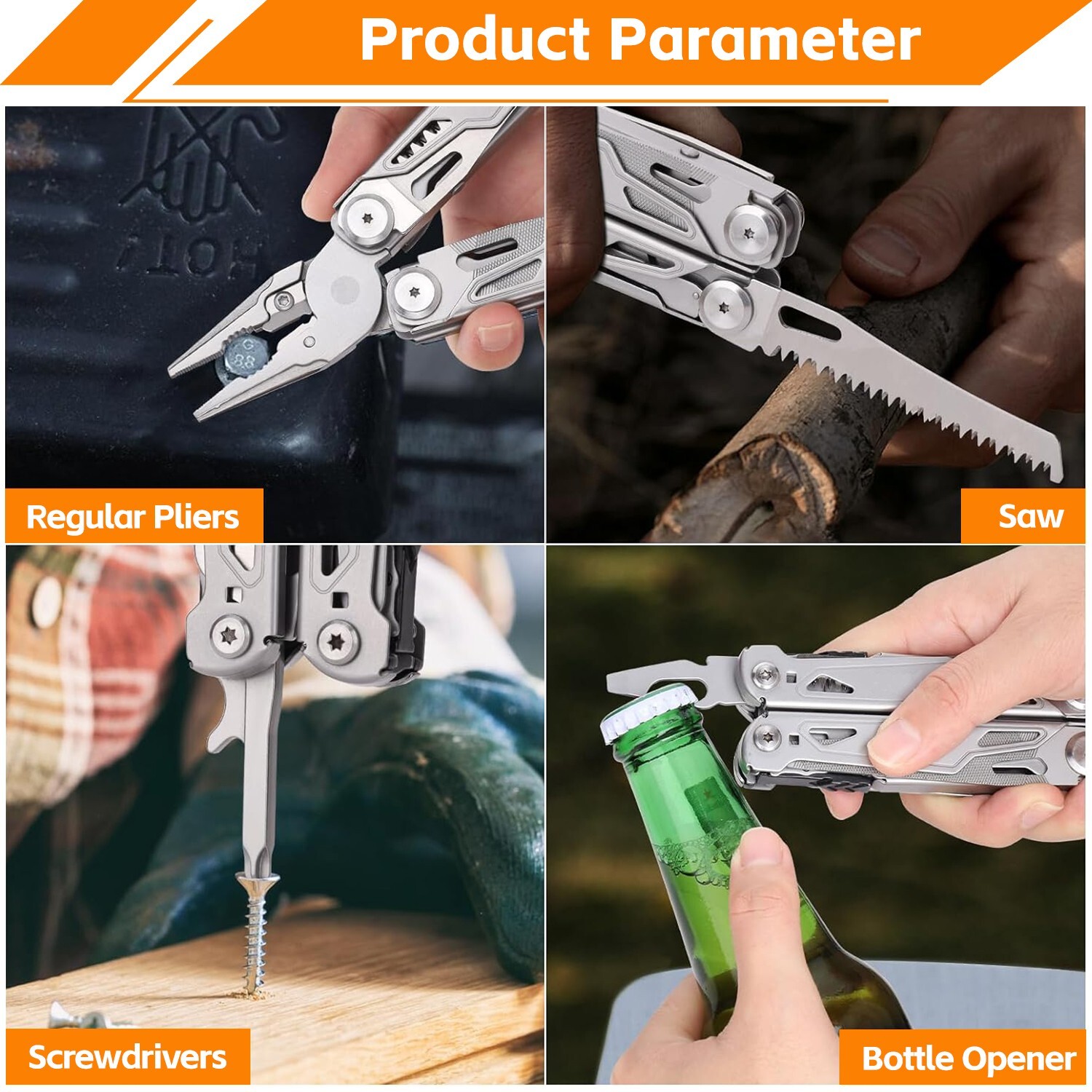Multi Tool Pliers, 16 in 1 Stainless Steel Multipurpose tool for Adventures