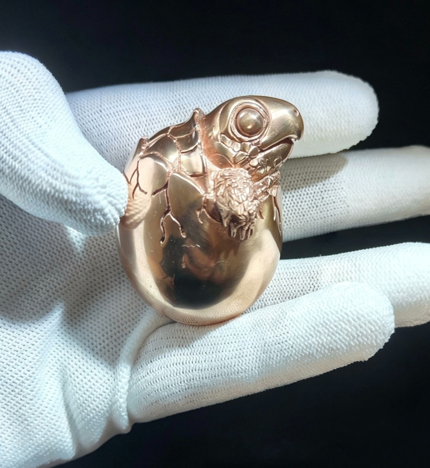 Pure copper purple Tortoise turtle egg baby ornament Solid Artistic handcraft
