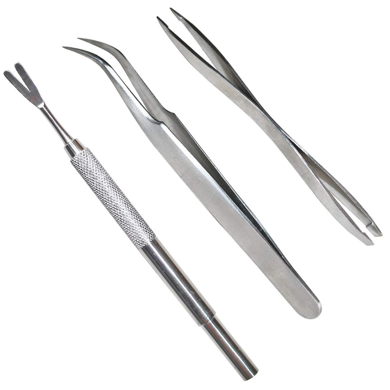 Juego de 3 herramientas para quitar garrapatas de acero inoxidable para gatos y