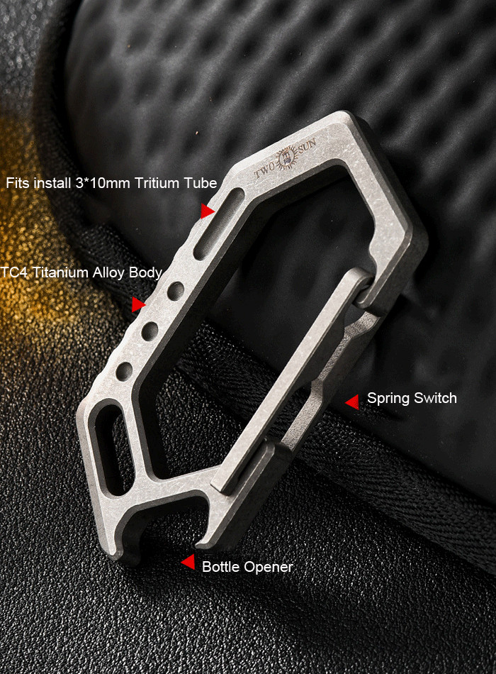EDC Titanium Keychain Carabiner Car Keys Holder Organizer w/ Bottle Opener Tool