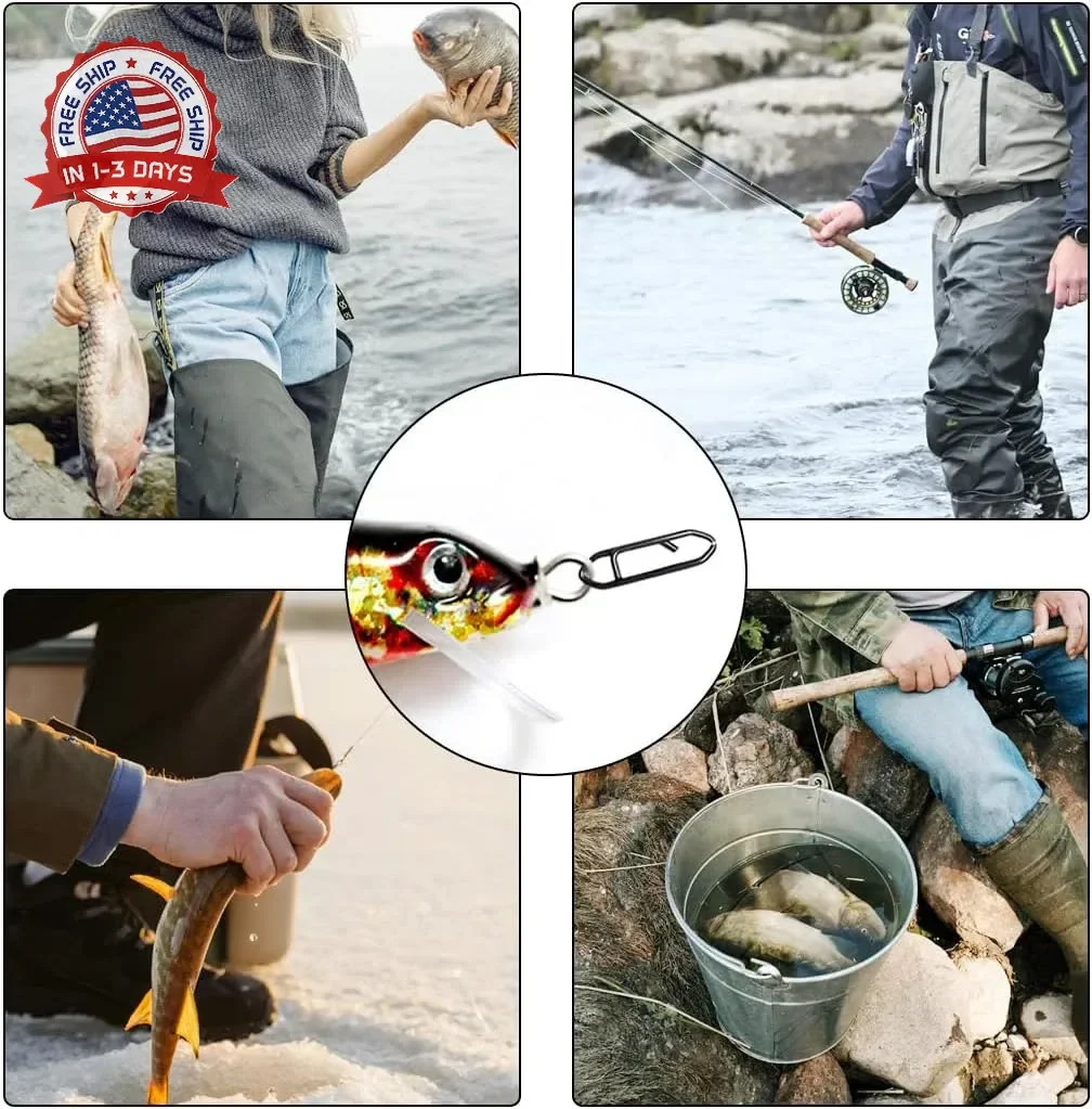 50 Pack Fishing Speed Clips, High Strength Stainless Steel Speed Clip, Fishing S