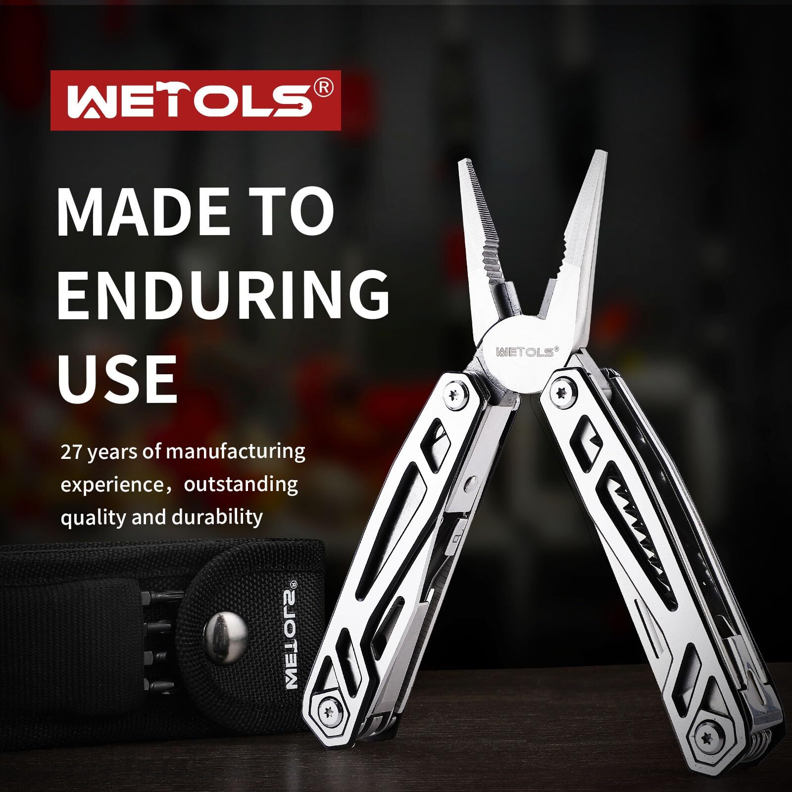 21 in 1 Stainless Steel Multitool with Pliers Knives Screwdrivers Camping Gear