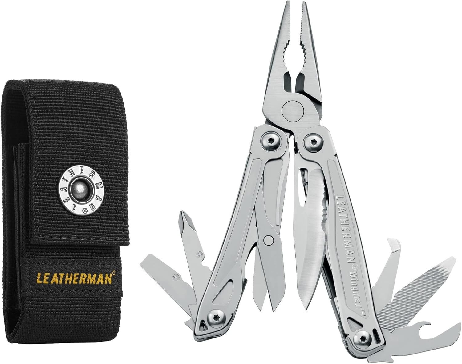 Wingman Multitool with Spring-Action Pliers and Scissors, Stainless Steel