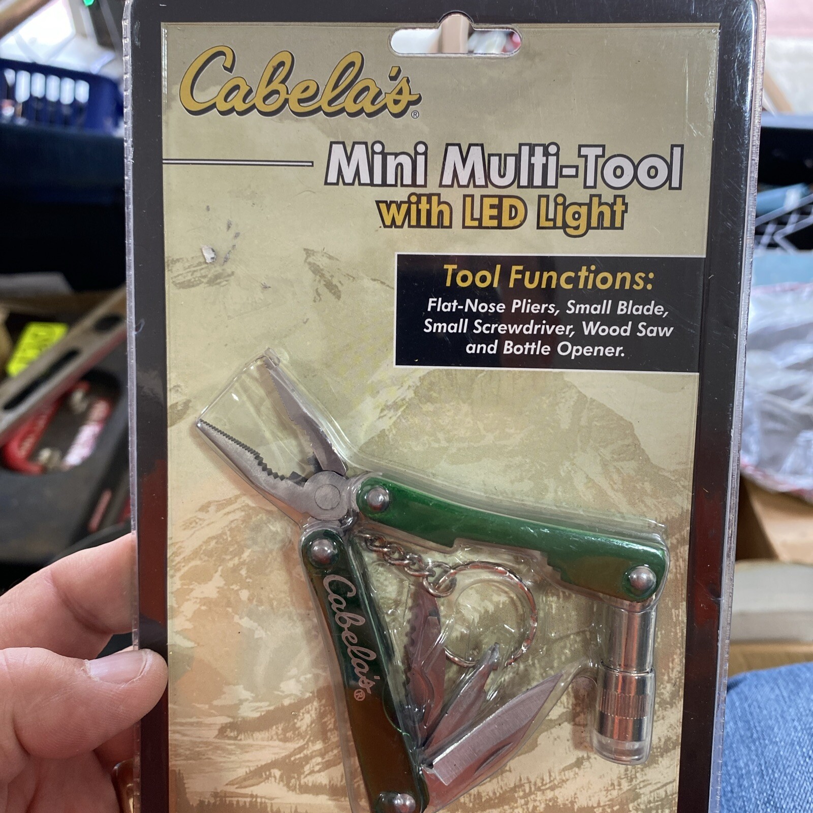 NEW Cabela’s Mini Multi-Tool W/ LED Light With Carrying Case Plier Blade Opener