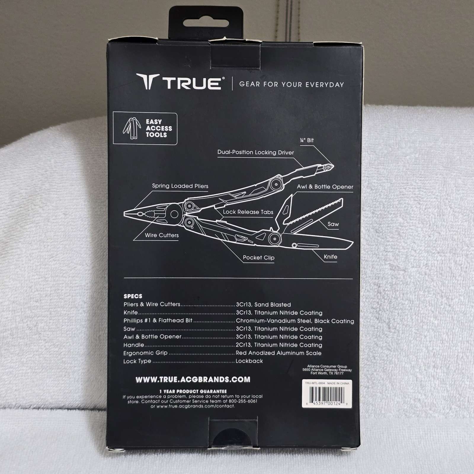 True Titanium Pocket Pliers Multi-Tool TRU-MTL-0004 Red New