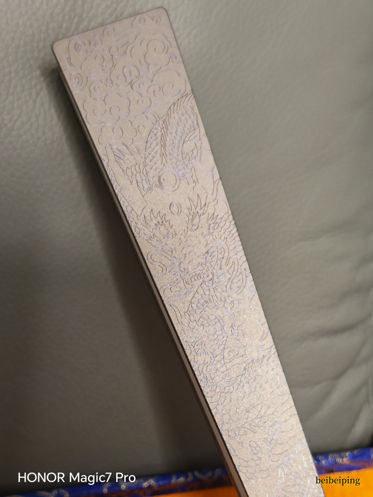 10”Panlong Titanium Alloy Folding Fan Antique Carving Portable KungFu Taiji Fan