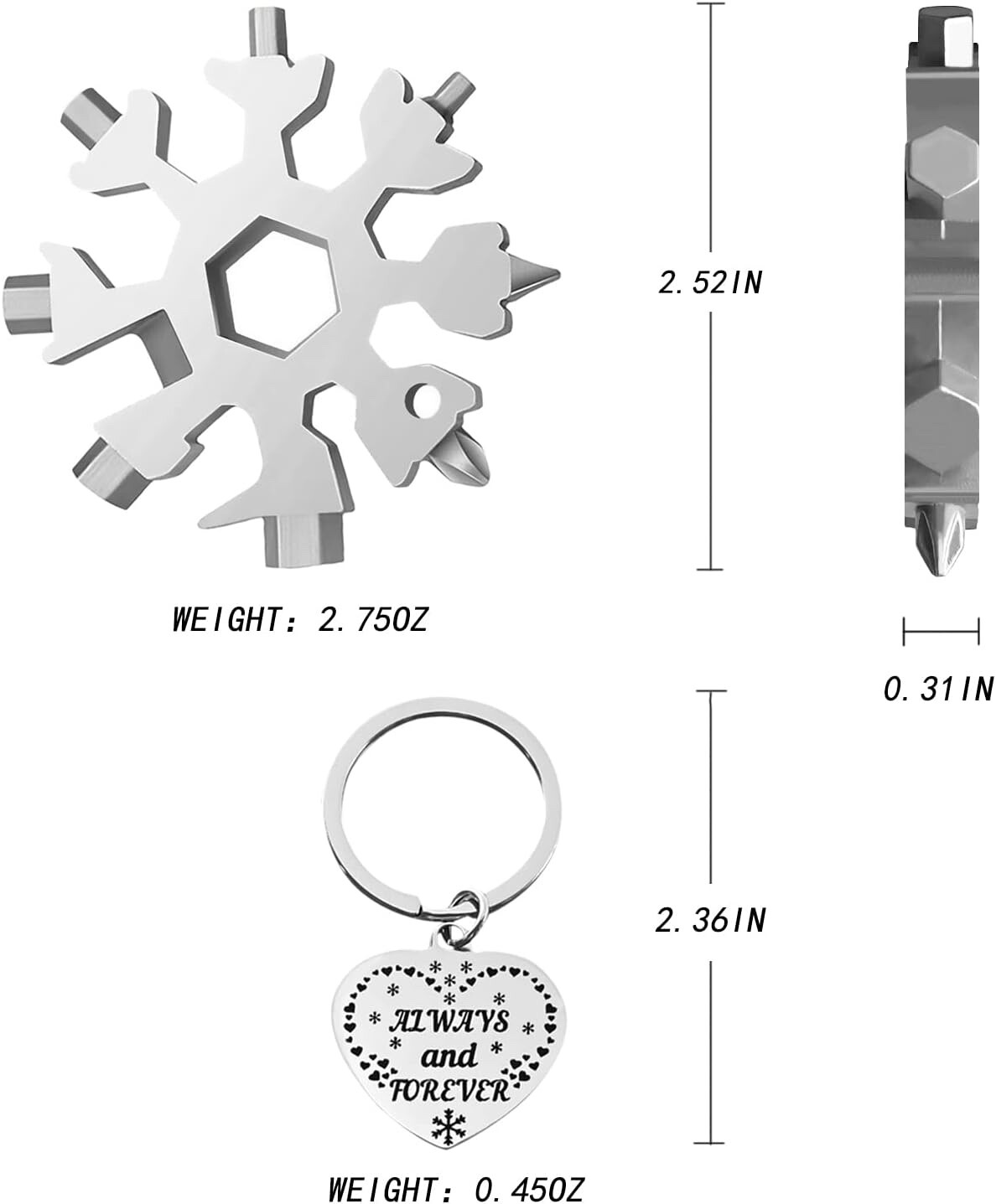 Stocking Stuffers For Men Dad Gifts 18 In 1 Snowflake Multitool Christmas Men