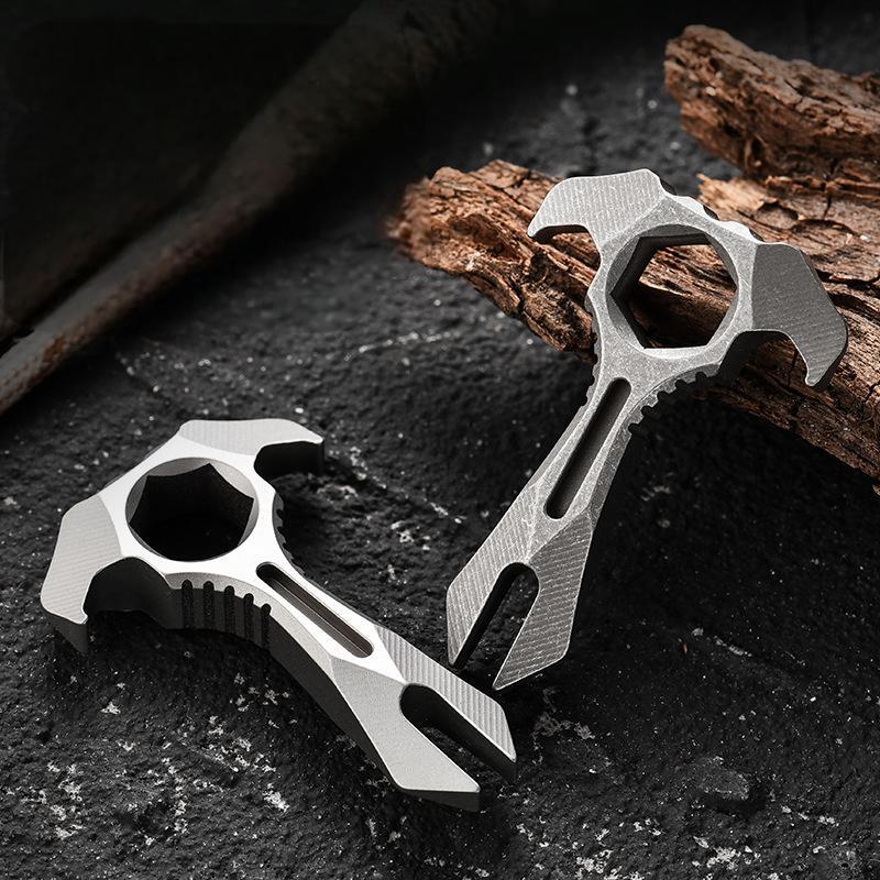 Titanium Alloy Pry Bar Crowbar Wrench Can Opener Outdoor Portable EDC Multi Tool