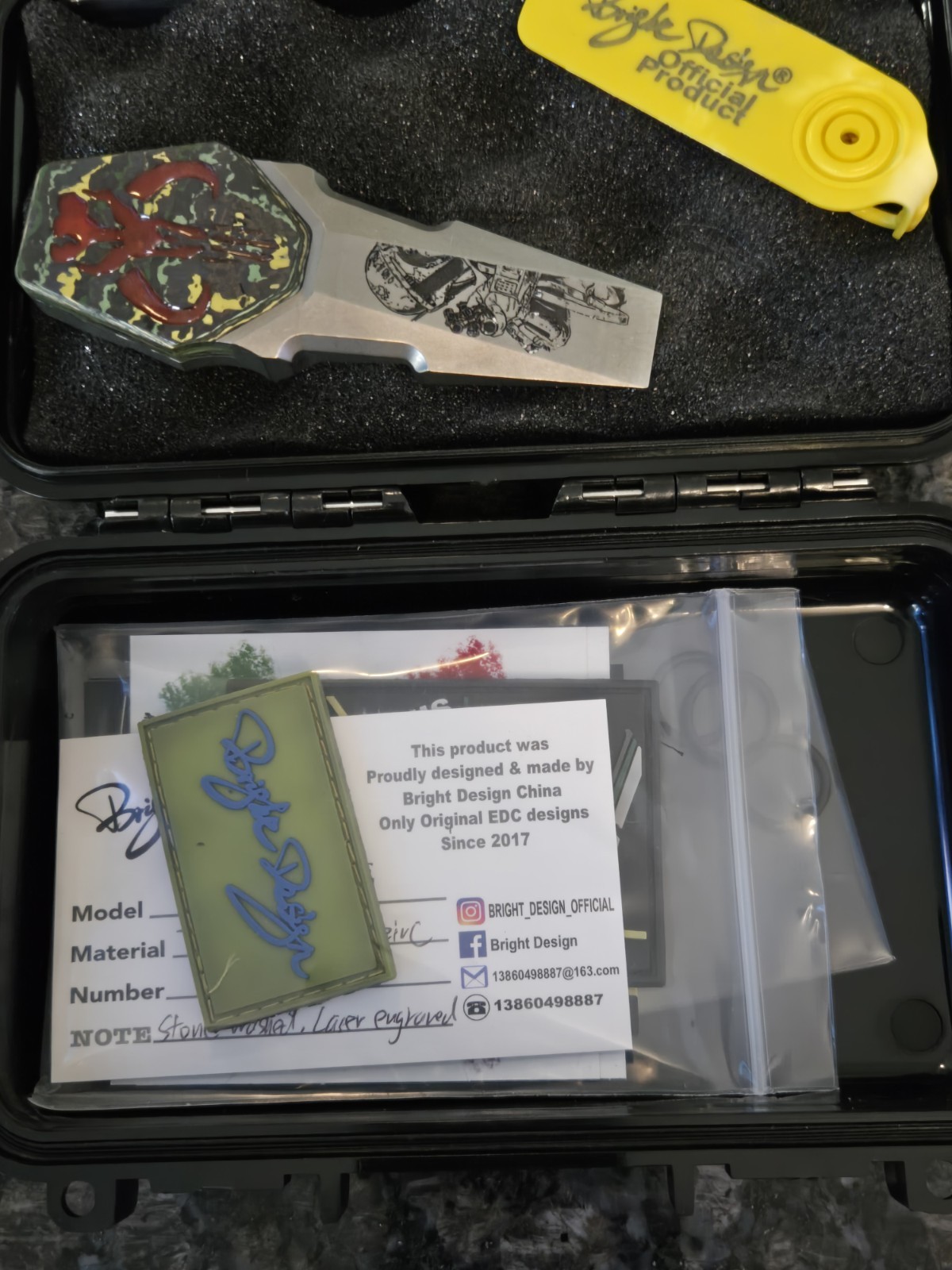 EDC Pocket Tool Bright Design MTAP Boba Fett Star Wars Fidget Pry Bar Engraved
