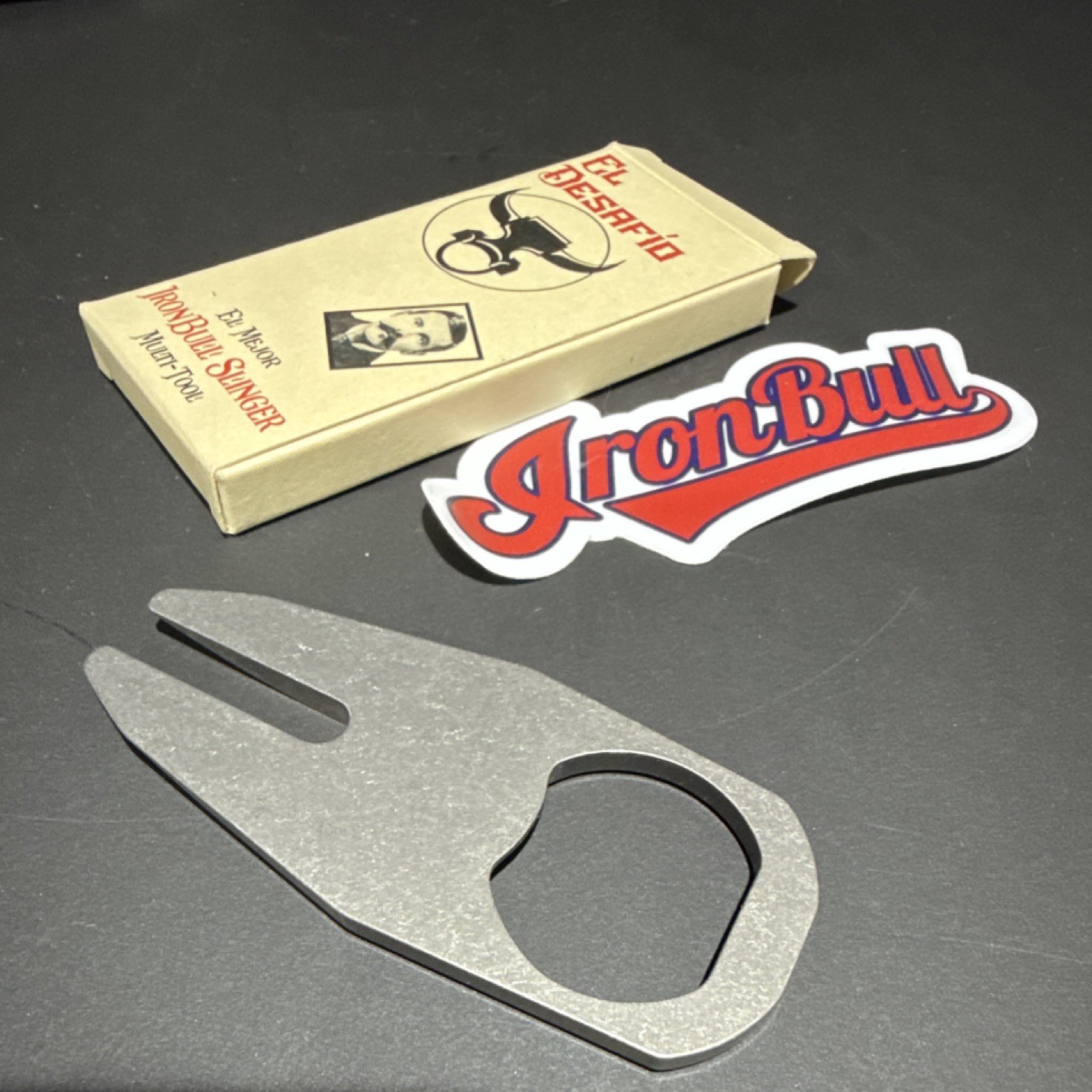 IronBull Slinger Multi-Tool Metal Bottle Opener Fork 2 Tools Silver