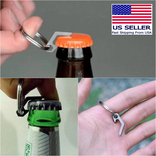 EDC Mini Lightweight Bottle Beer Opener & Keyring Pocket Tool Utility Keychain