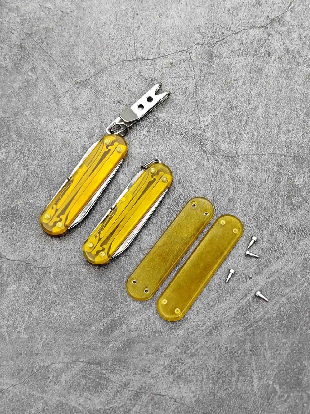 1 Pair ULTEM PEI Handle Scales With Ti Screws for 58 mm Victorinox Swiss Army