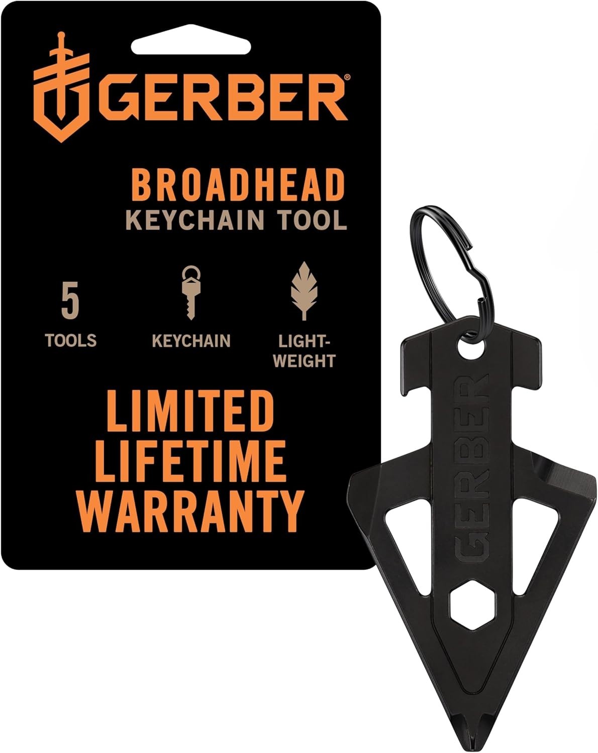 Gerber Gear Broadhead Keychain 5-in-1 Multi-Tool Bottle Opener EDC Tool