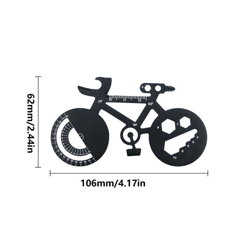 Multifunctional Stainless Steel Bike Card Tool with Bottle Opener Screwdriver