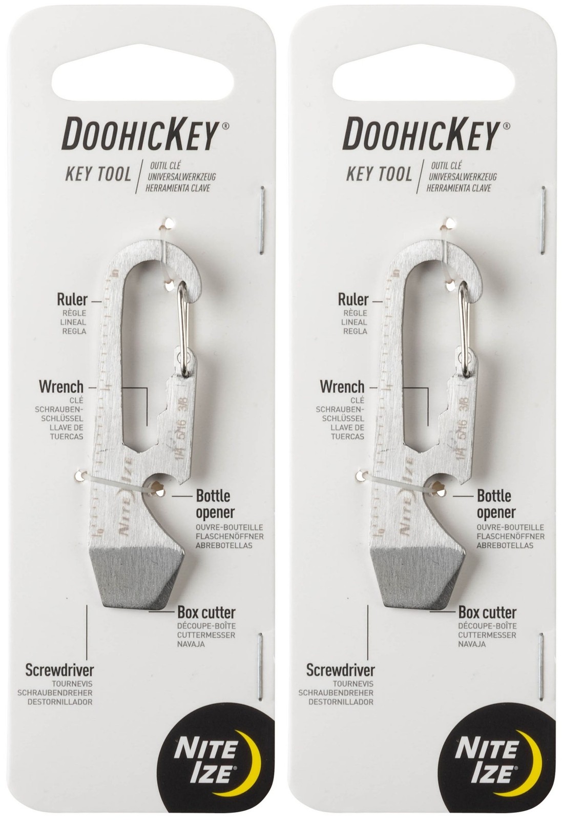 Nite Ize DoohicKey Stainless Steel Key Tool – Stainless (2-Pack)