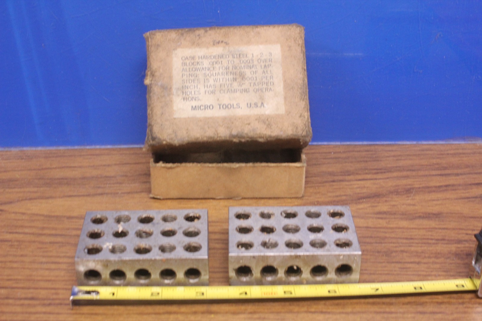 Vintage Micro Tools Case Hardened Steel 1-2-3 Blocks 0001-0003