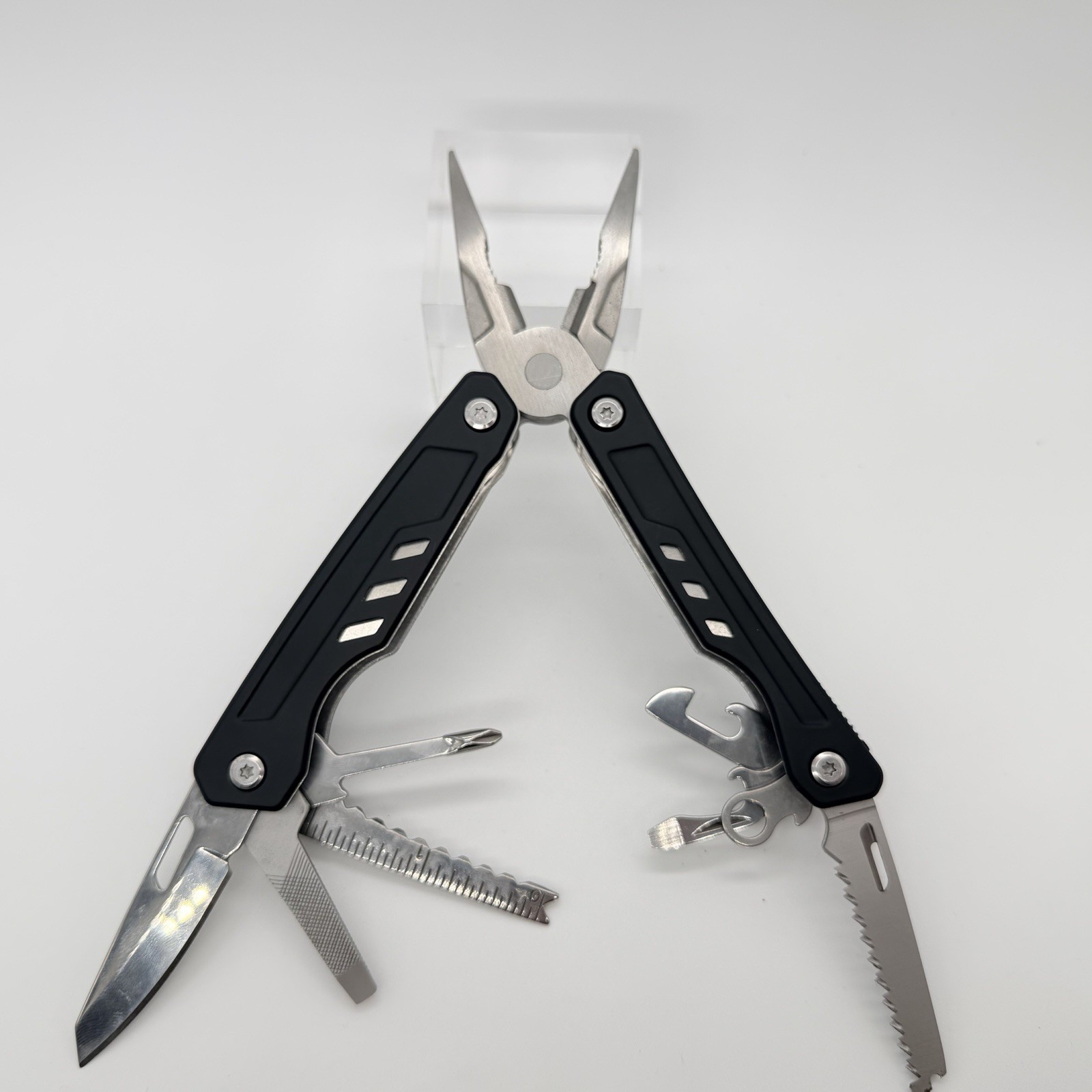 Ozark Trail 15-Function Multi-Tool Black Handle Outdoor Equipment With Sheath