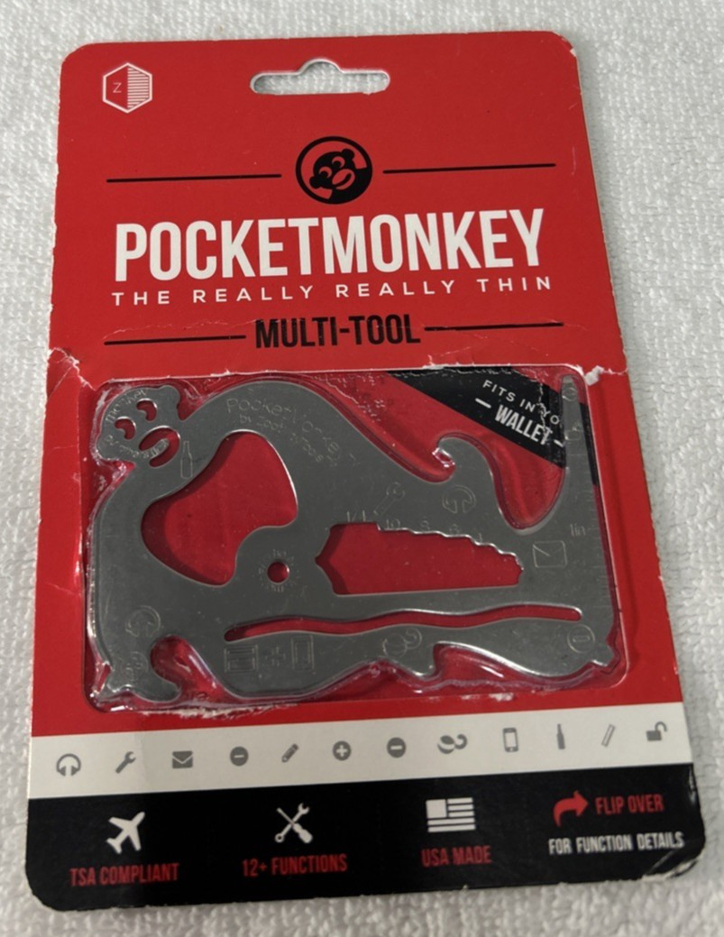 Pocket Monkey The Really Really Thin Multi Tool 12 Function Zootility USA MADE!