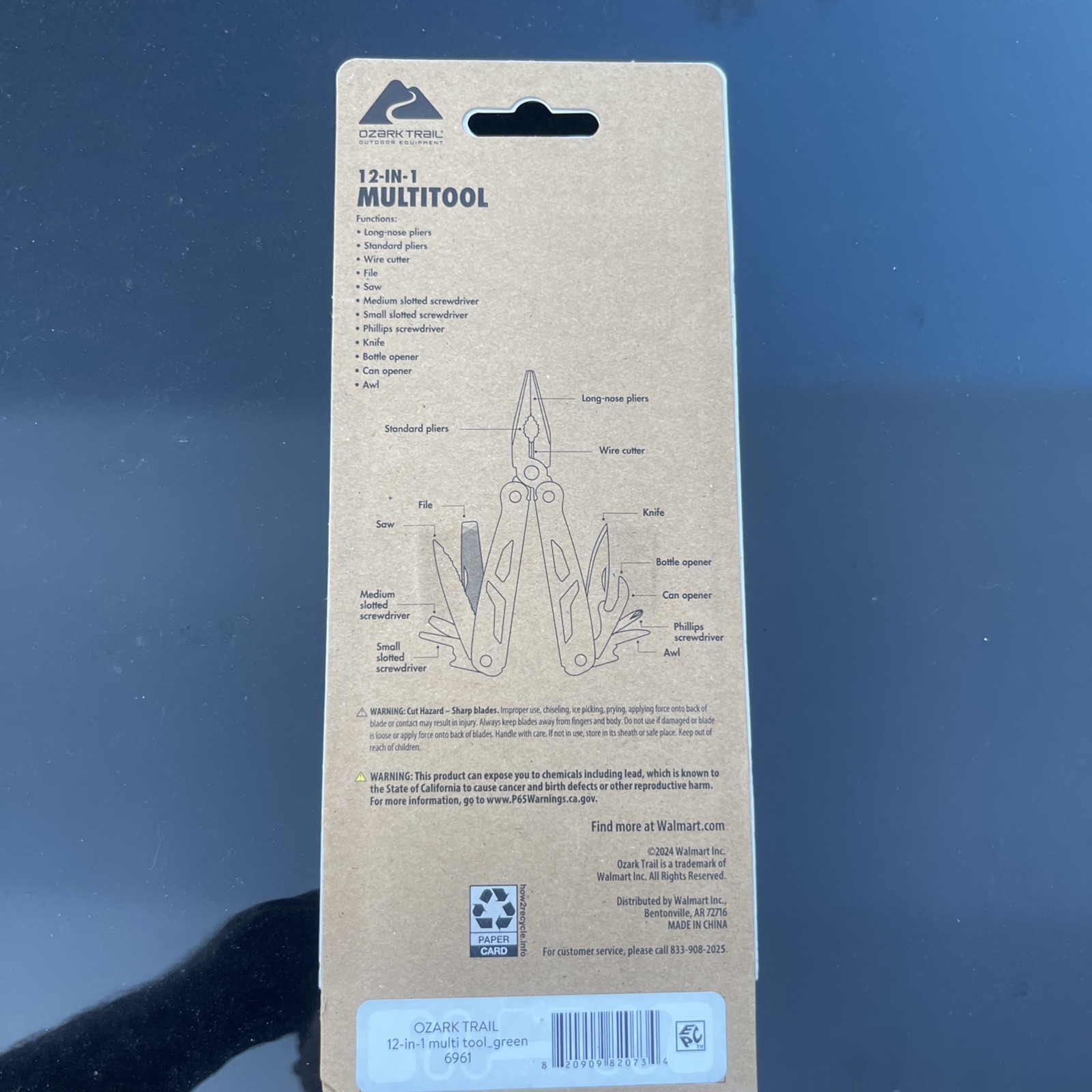 Ozark Trail 12-in-1 Multi-Tool Sheath Included greenHandle New Sealed 6840
