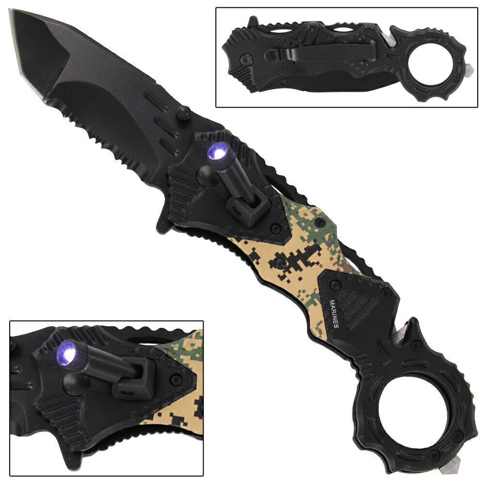 Floodlight Tac Knife Devil Dog Fireteam | Tactical Emergency Force Military FDE
