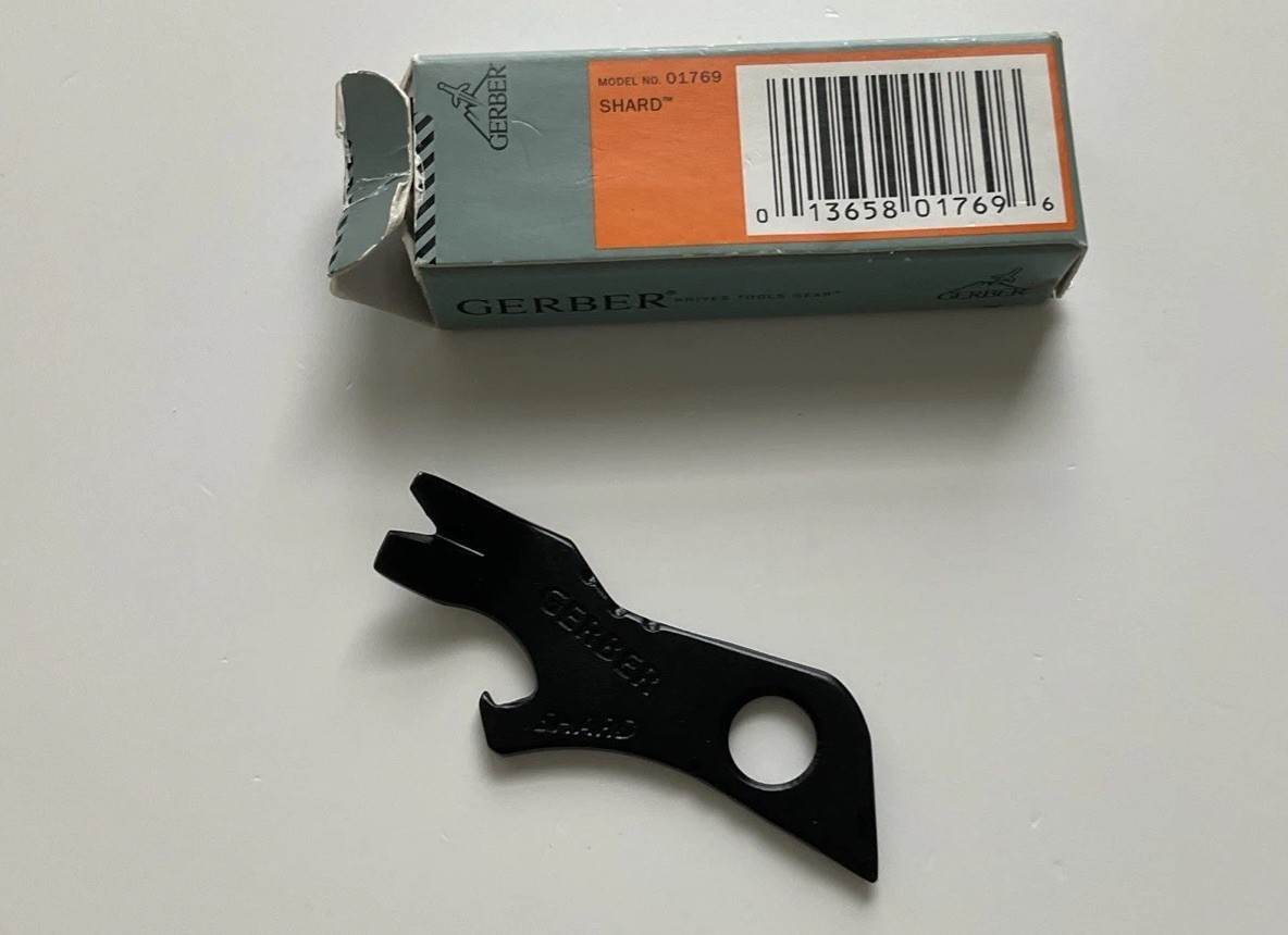 Black Gerber Shard Keychain Multi Tool Screwdriver Bottle Opener With Box