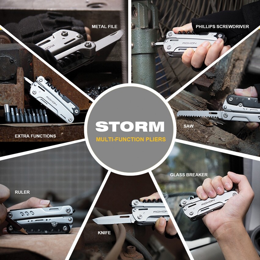 ROXON STORM Multi Tool Silver 420 And 5Cr15 Steel One Piece Construction S801S