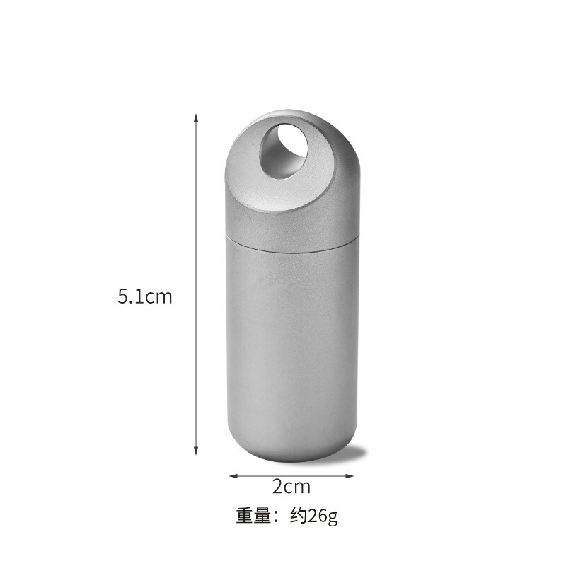 Titanium Pill Holder Case Organizer Container Waterproof Portable Keychain EDC