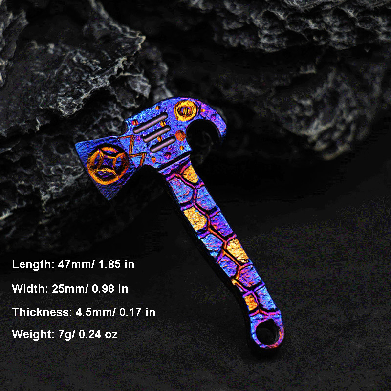 Mini Titanium Alloy Pendant Pry Bar Crowbar Opener Cutter Necklace EDC Keychain