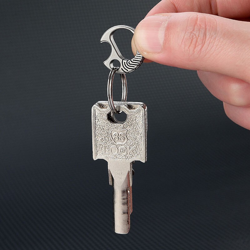 Mini Titanium Key Chain Carabiner Opener Outdoor Travel Size Hanging Buckle EDC