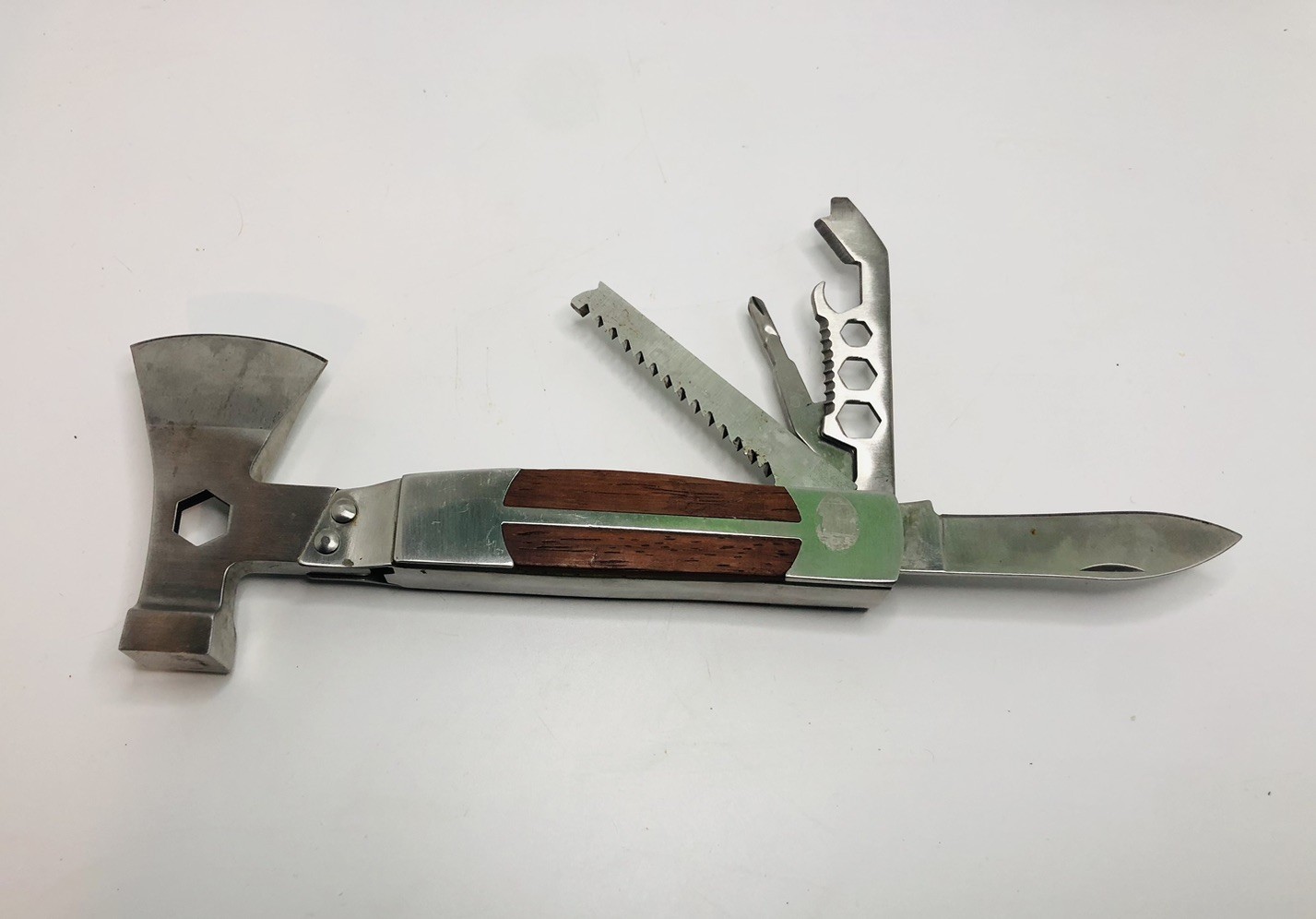 Multi Tool Hatchet Axe Folding Knife Saw Blade Stainless Steel 7”
