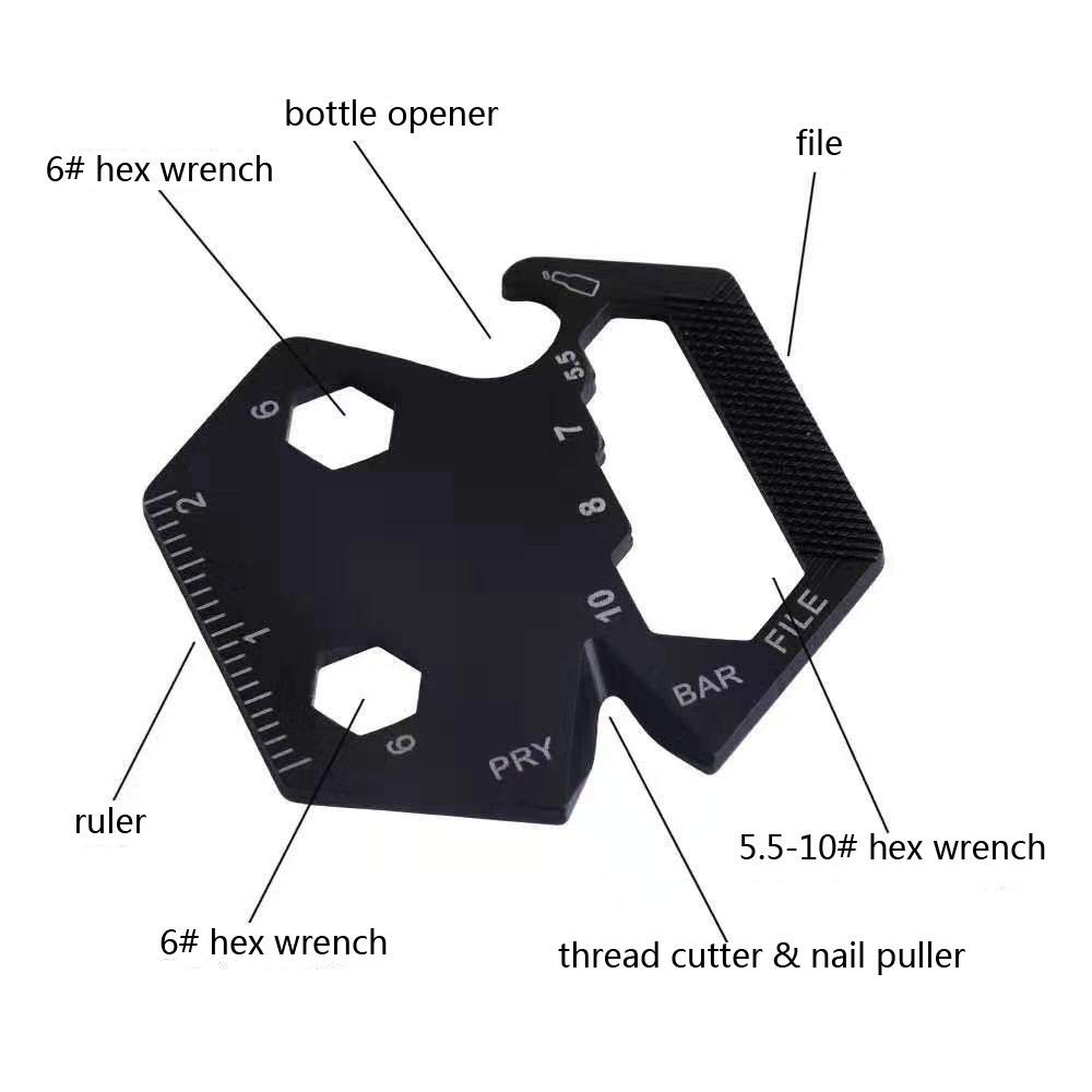 Multitool Card Key Chain – Hexagonal Kit with Micro Screw Driver Set, Bottle …