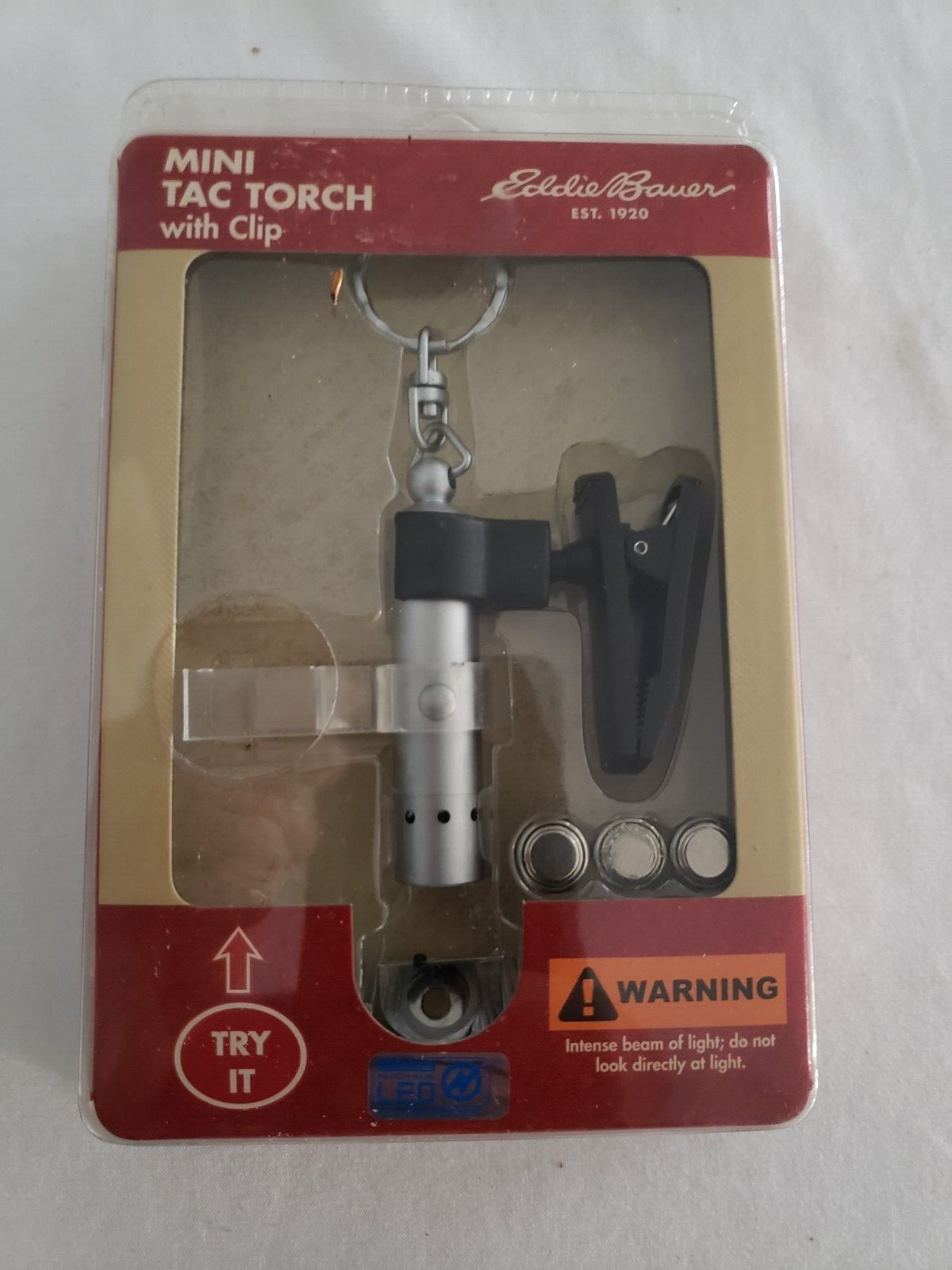 Eddie Bauer Mini Tac Torch with Clip NOS NIP NEW LED LIGHT