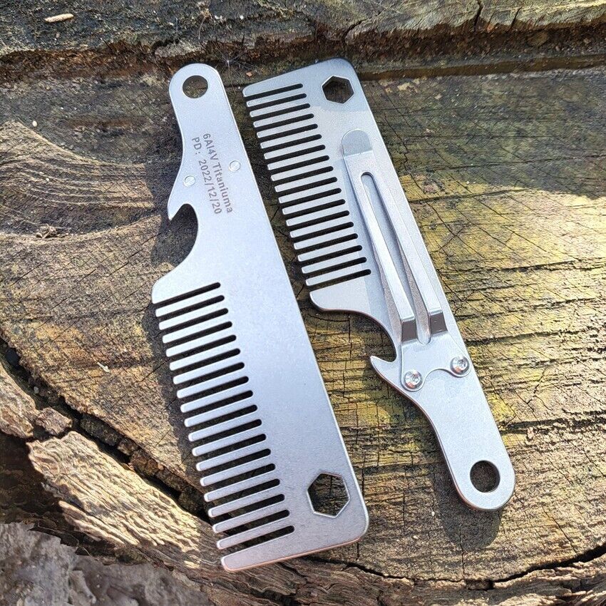 EDC Titanium Alloy Men Comb Hair And Beard Outdoor Pocket Multifunction Tool NEW