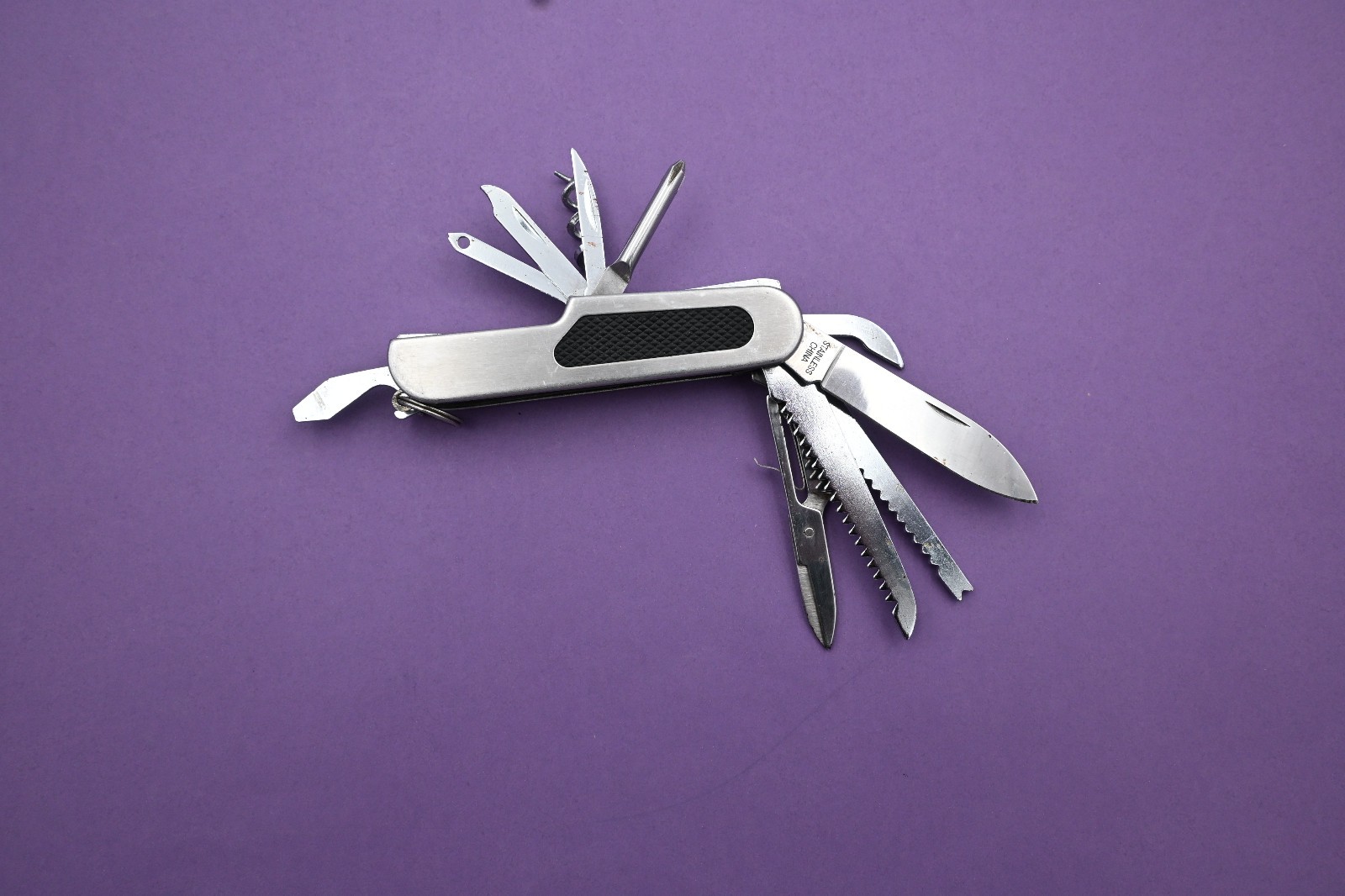 Vintage 11-in-1 Stainless Steel Multi-Tool Pocket Knife Camp Fish Hike Survival