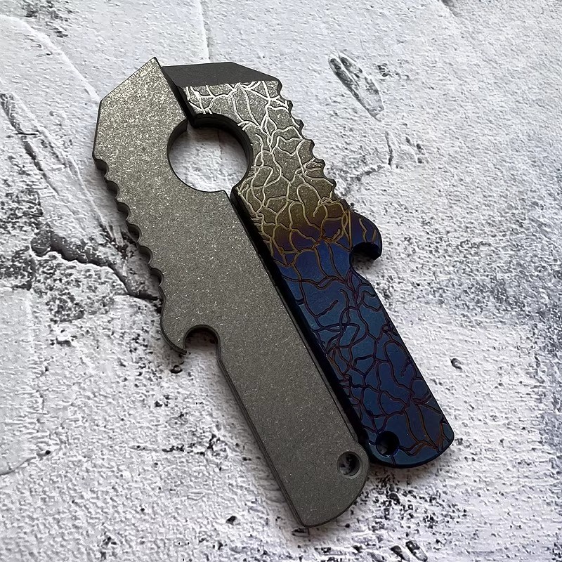 TC4 Titanium Alloy Heavy Duty Pry Bar Outdoor Survival Multi EDC Tool 141mm