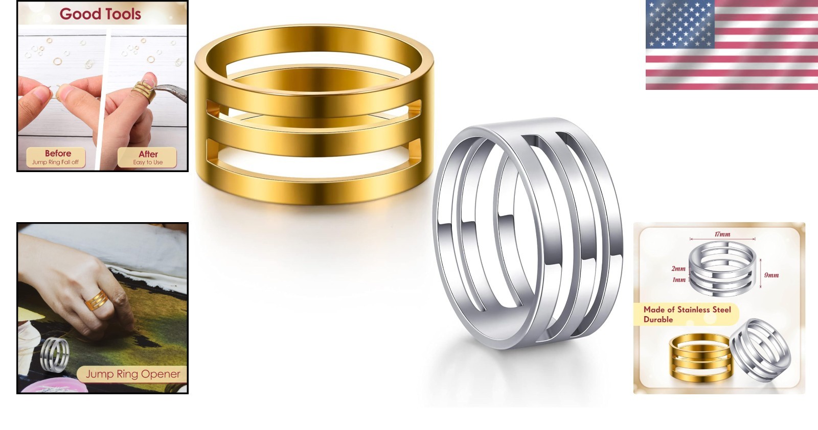Exquisite 2-Piece Jewelry Ring Opener Set – Durable & Fashionable Design