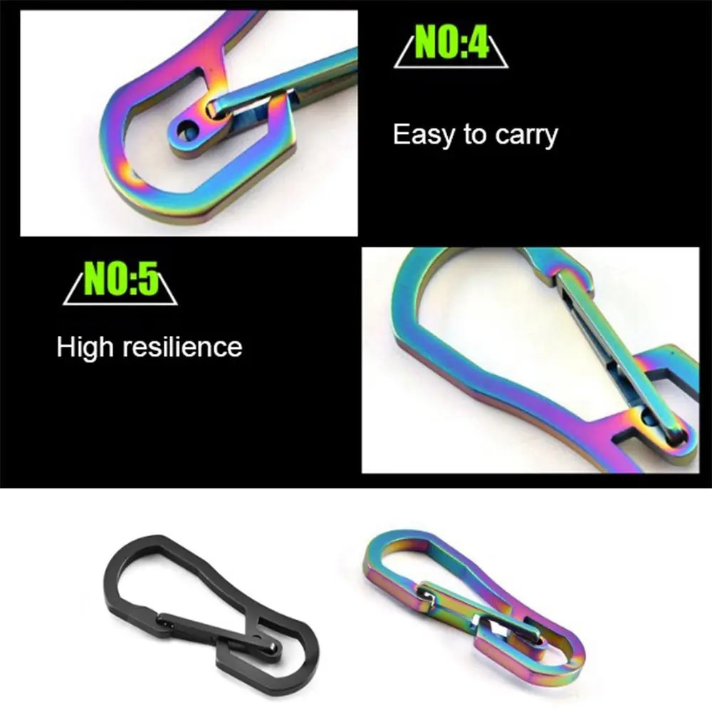 1pc Titanium Plating Carabiner Camping Clip Outdoor Tool Key Ring Clip Keychain