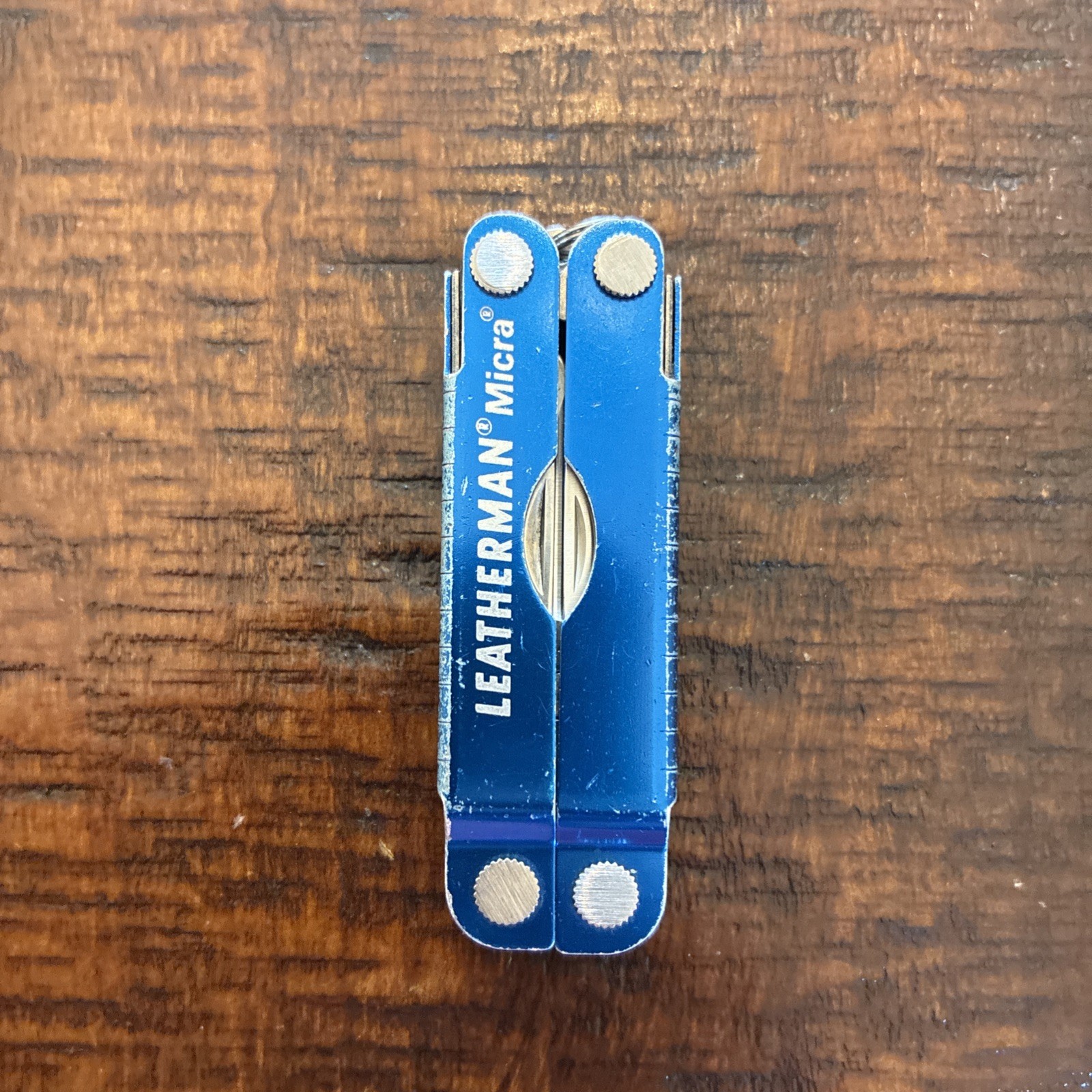 Leatherman Micra Multi-Tool, Knife, Scissors, Key Ring, Blue Nice Cond 04/13