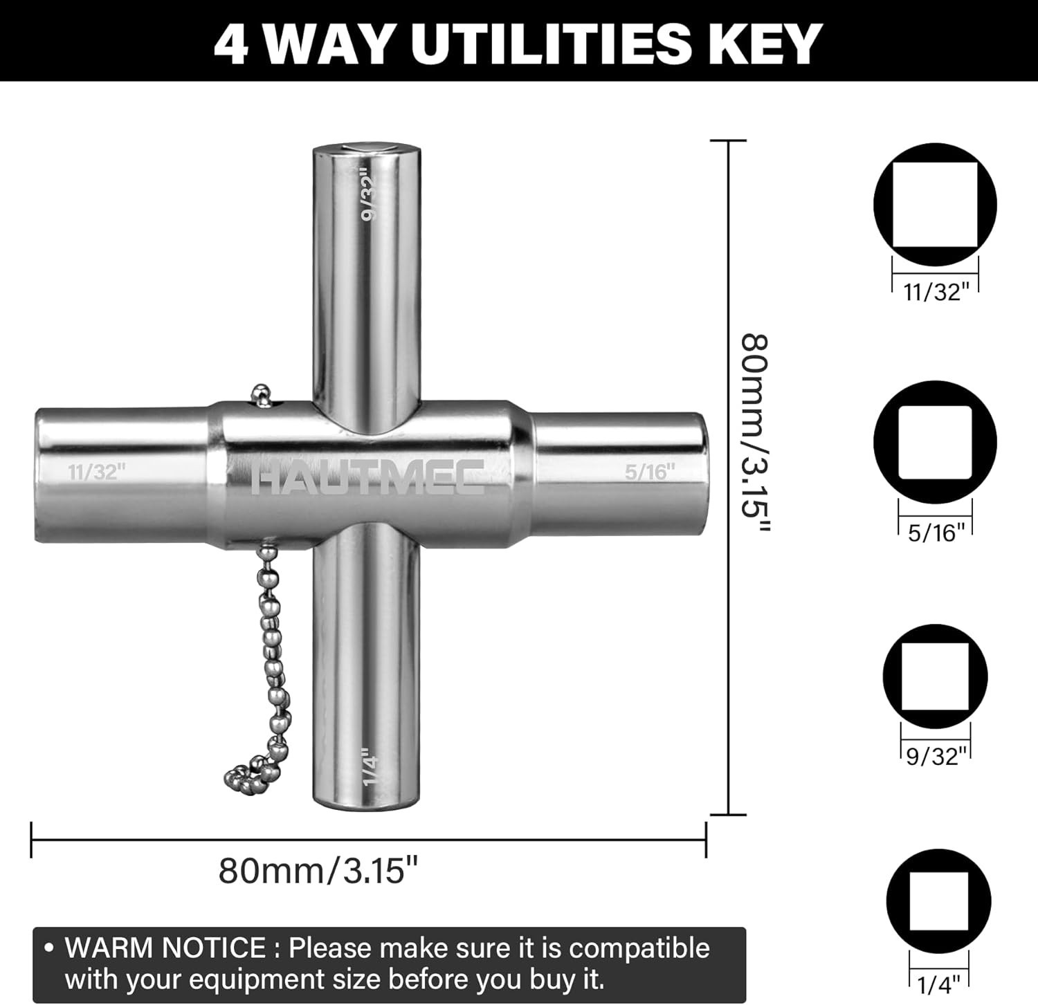 4-Piece Sillcock Water Key Set – Durable Alloy Steel for Versatile Access