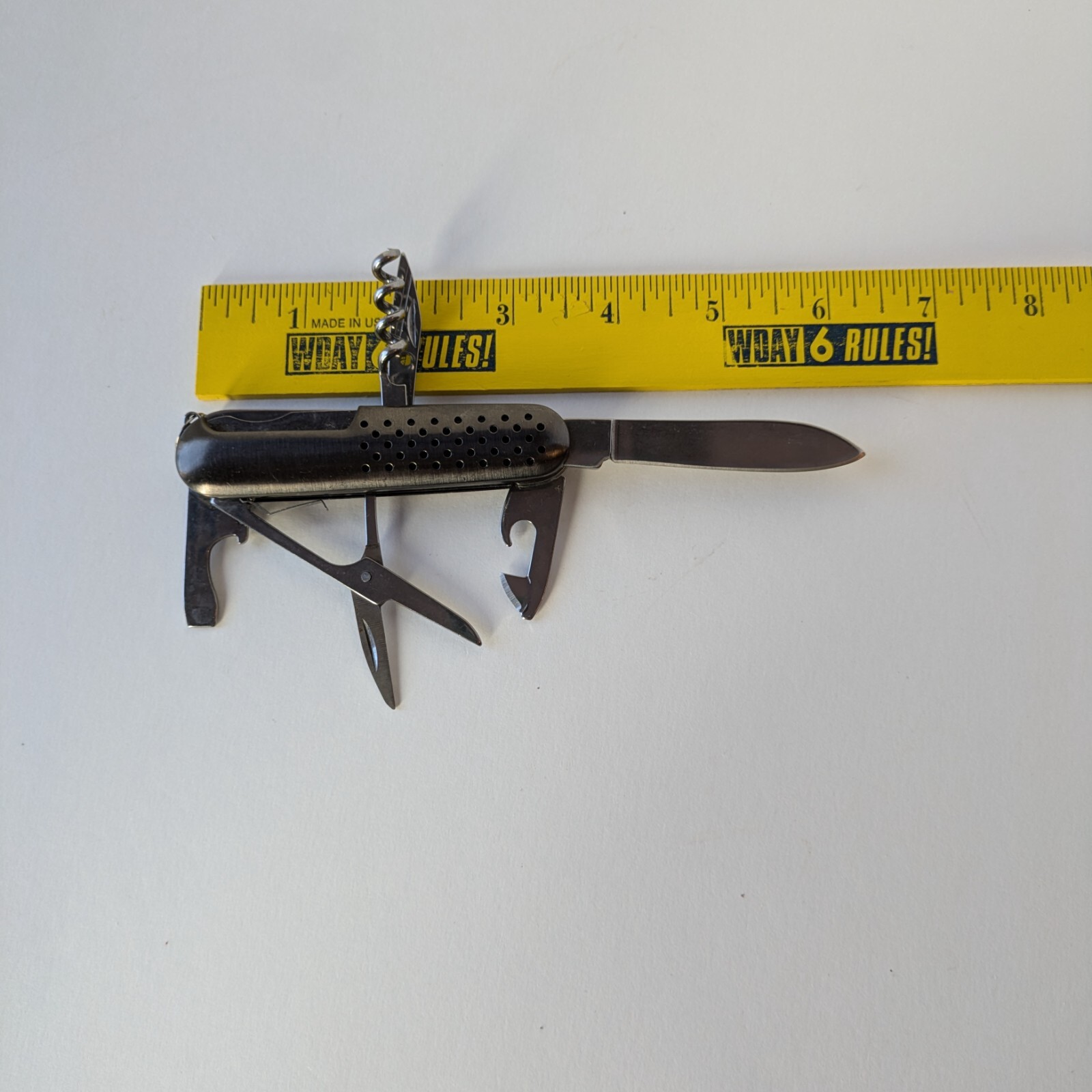 Stainless Steel Muti-Purpose Function Folding Pocket Knife 6 in One Tool