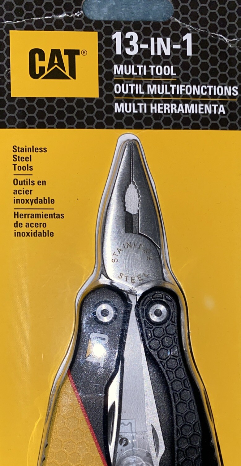 CAT Multi-Function Tool 13-In-1 Black & Yellow Aluminum Handle Stainless Tools