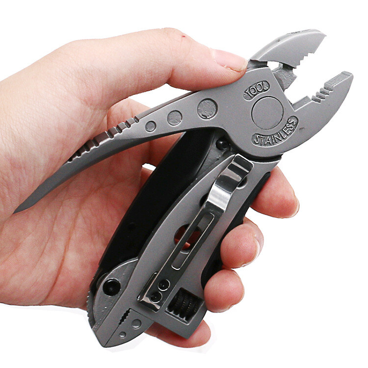 Multi Tool Knife Set Adjustable Wrench Screwdriver Jaw Pliers Survival Tool Gift