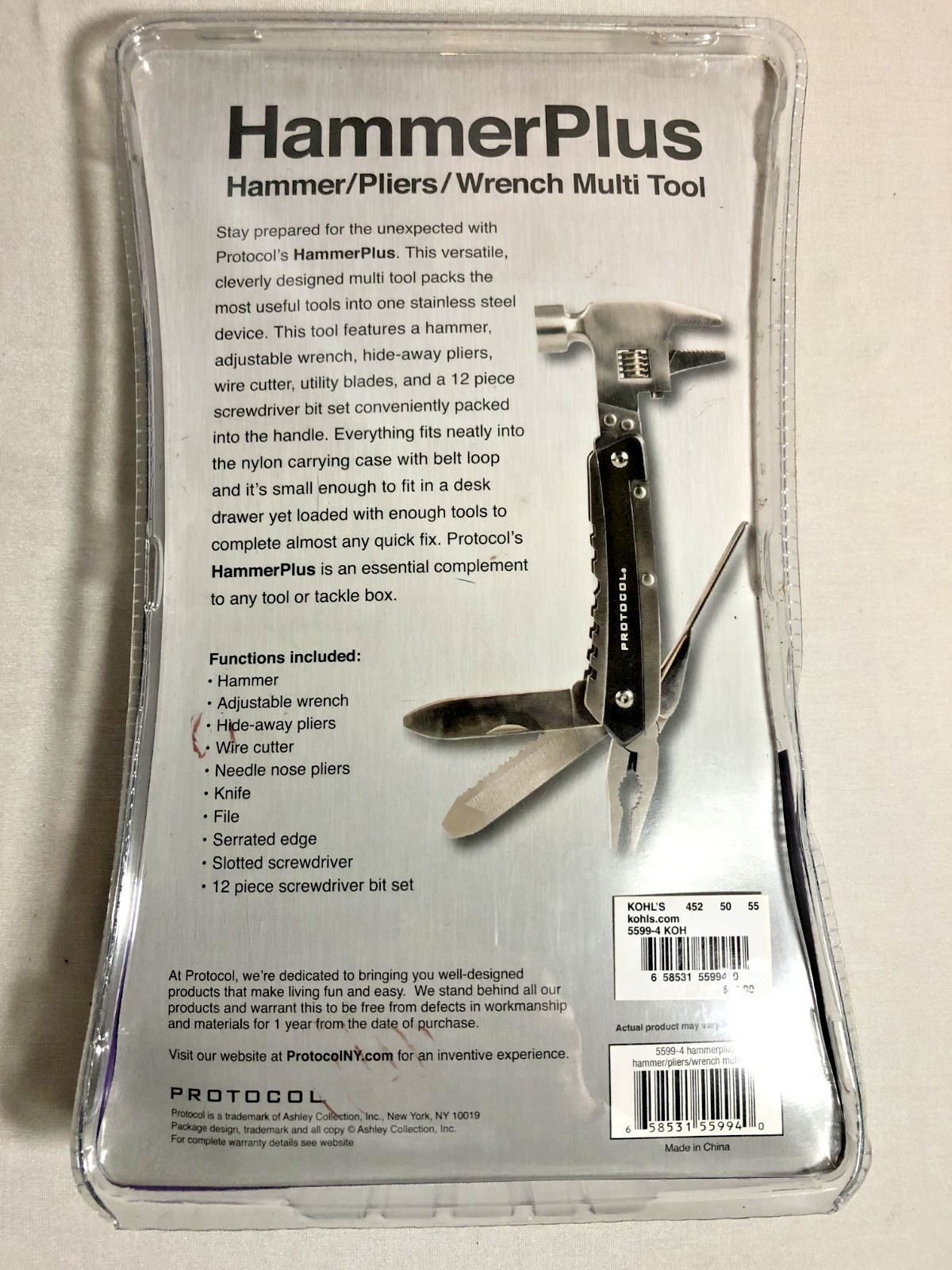 Protocol Hammer Plus Multi Hammer Pliers Wrench Knife Screwdriver Bit Set