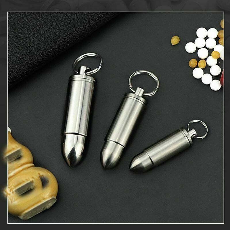 EDC Titanium Waterproof Sealed Box Portable Medicine Bottle Key Pendant Tank