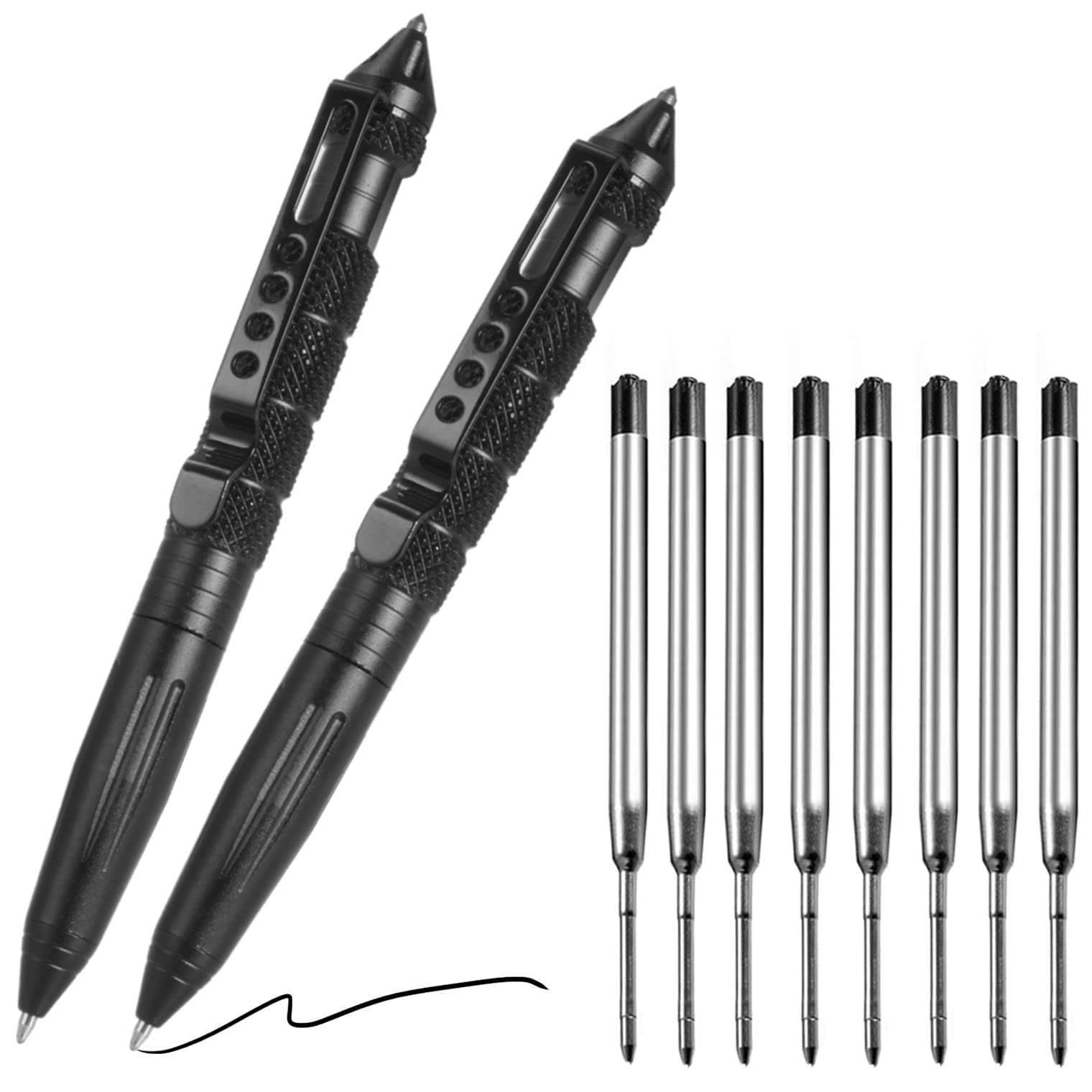 YUNLOVXEE Tungsten Steel Military Tactical Pen – 2 Pack Emergency Self Defense